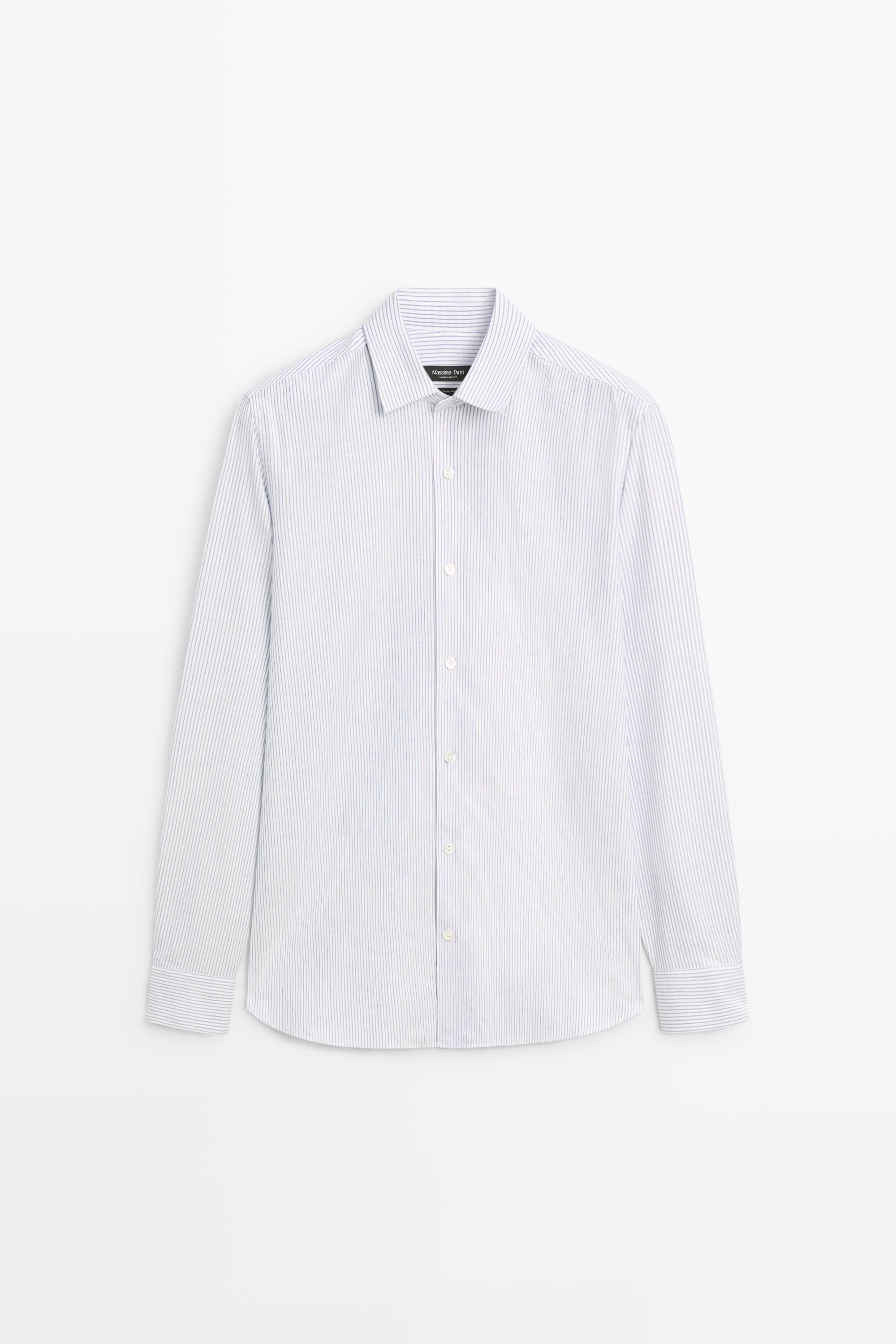 Chemise oxford regular fit à rayures en coton